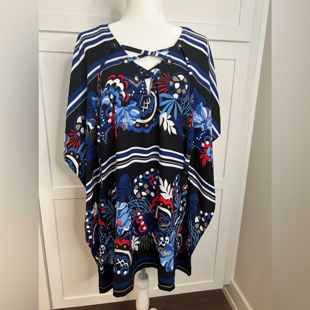 Tommy Bahama Bright Floral Coverup Lace Up Womens Size S/M